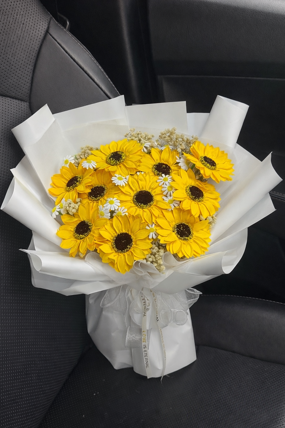 L Size Sunflower Soap Flower Graduation Bouquet