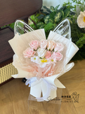 S Size Mixed Pink & White Soap Flower Bouquet