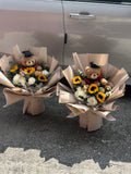 L Size Cappuccino Fresh Flower Graduation Bouquet