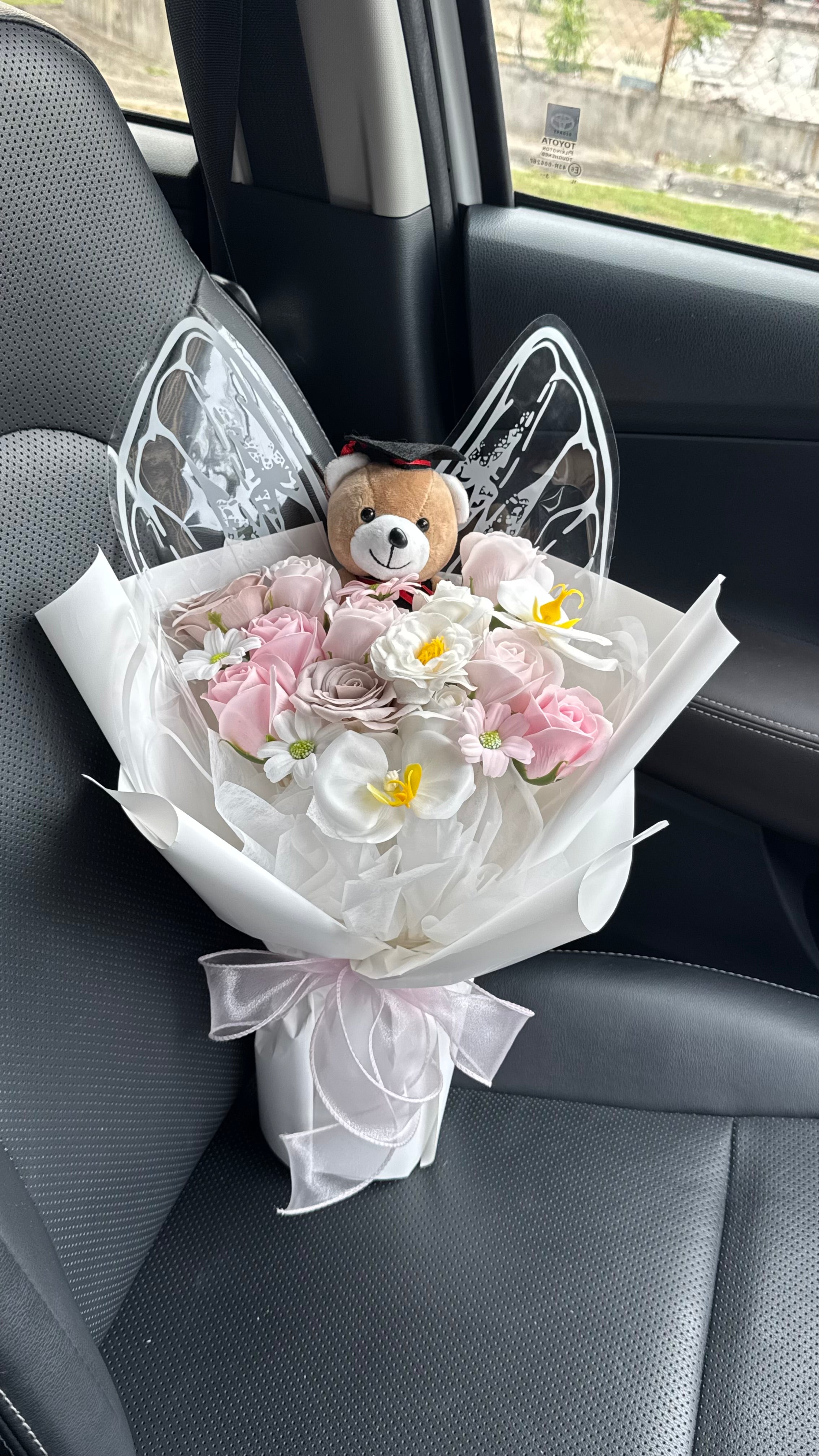 Pink & White Butterfly Graduation Bouquet