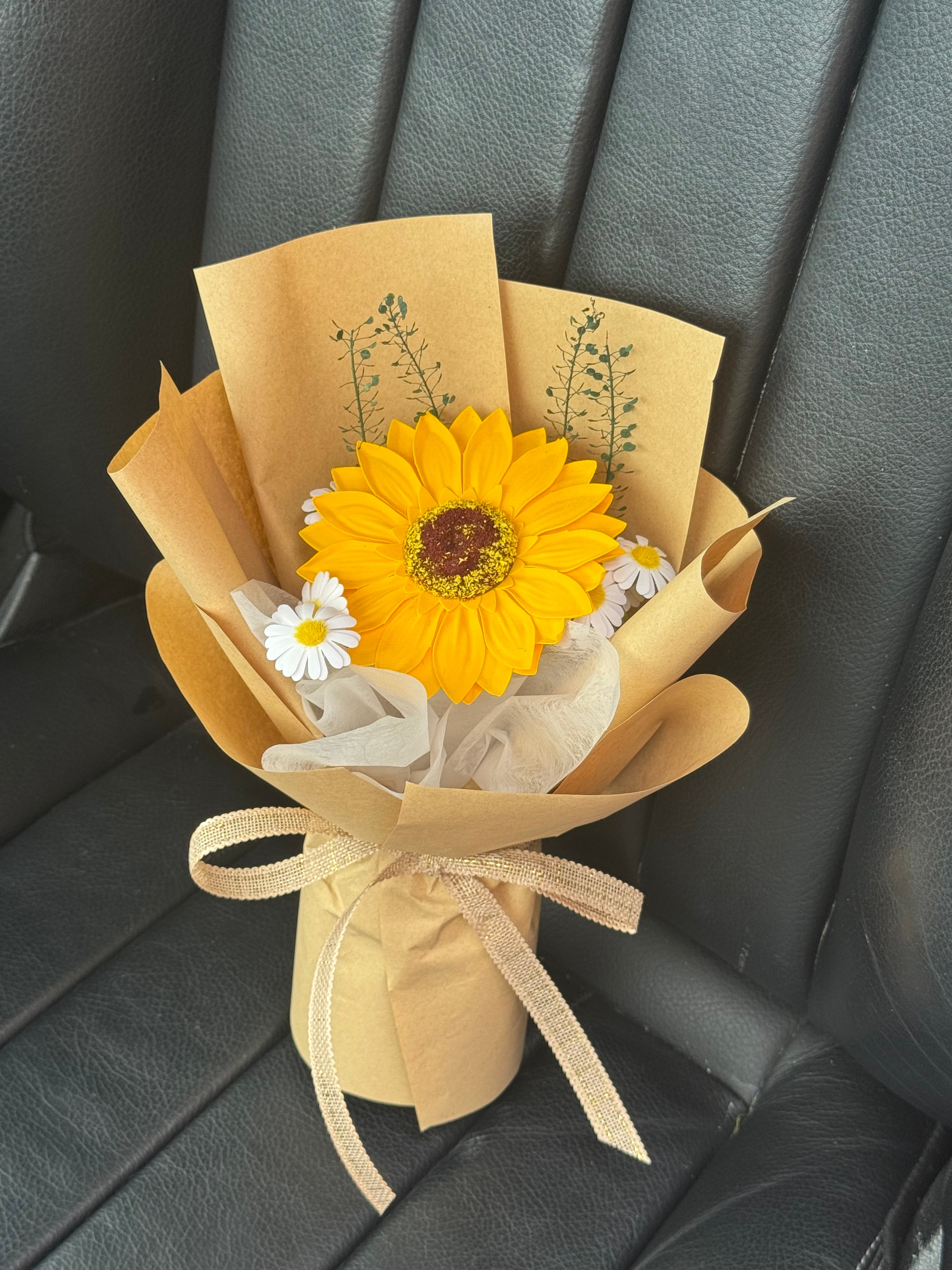S Size Sunflower Soap Flower Bouquet