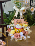 Yellow Lucky Cat Tabletop Grand Opening Flower