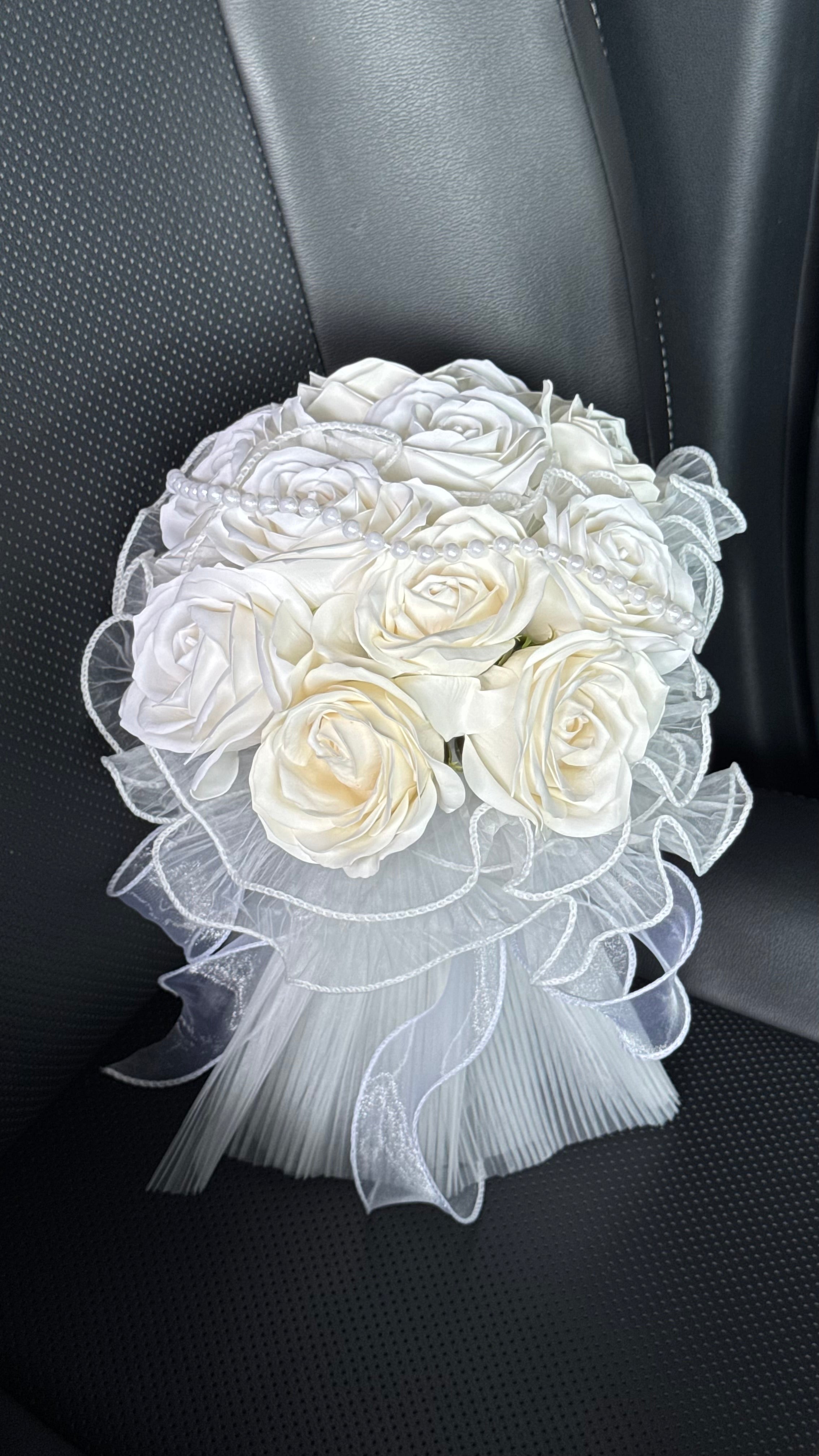 White Soap Flower Hand Bouquet