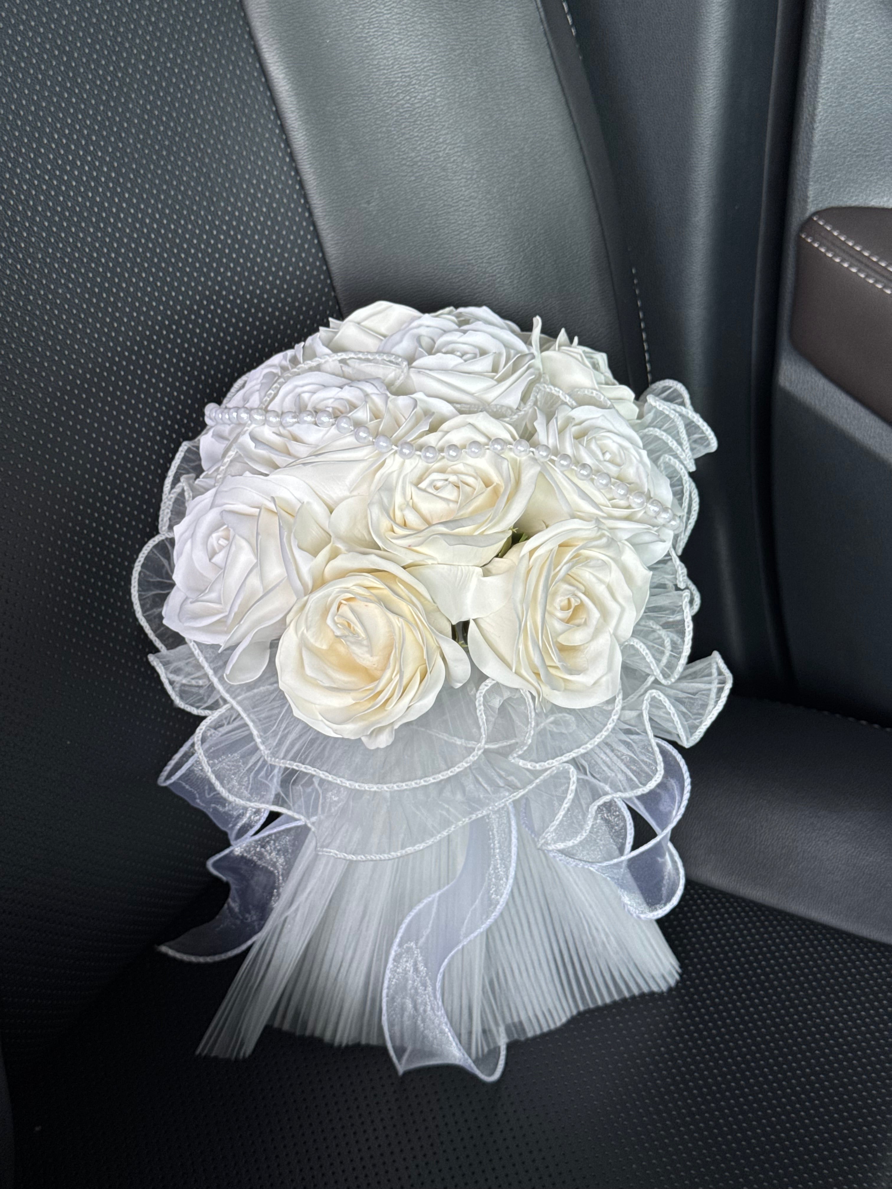White Soap Flower Hand Bouquet