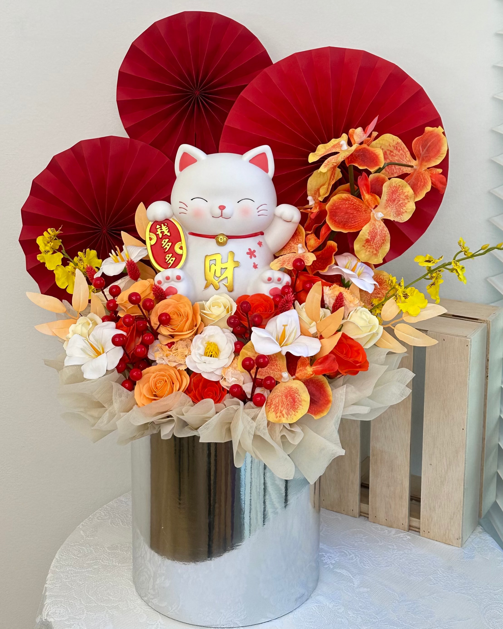 Lucky Cat Grand Opening Table Flower