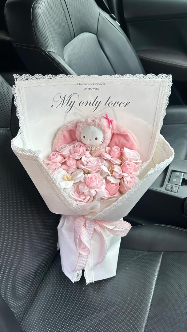 Pink Hello Kitty Soap Flower Bouquet