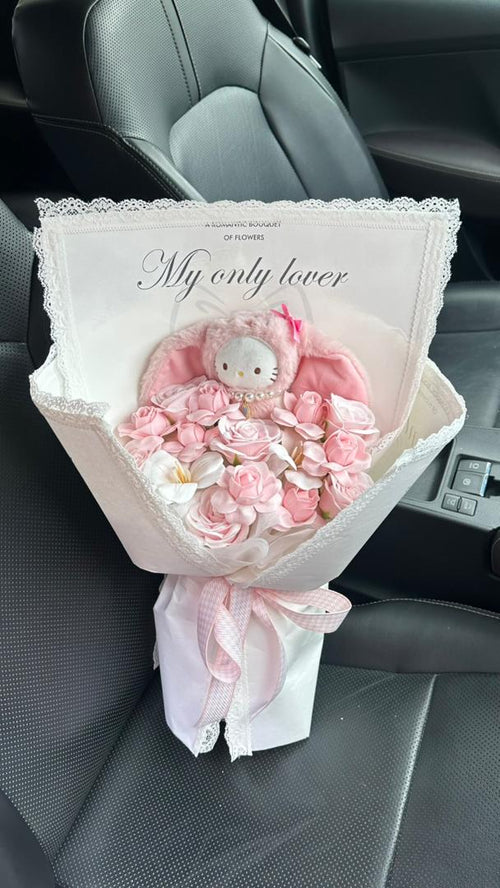 Pink Hello Kitty Soap Flower Bouquet