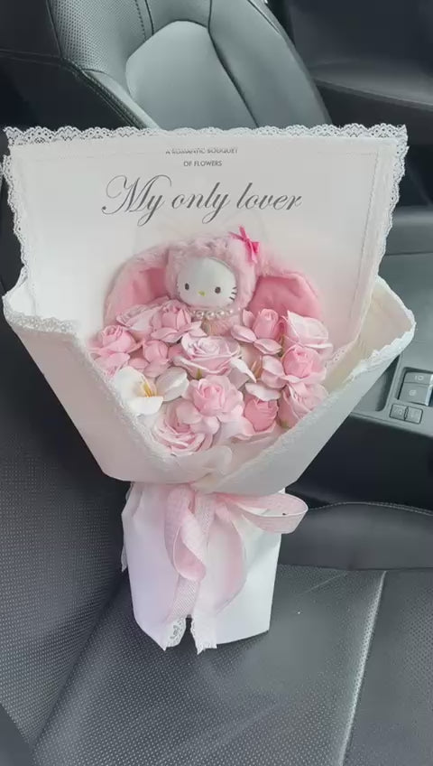 Pink Hello Kitty Soap Flower Bouquet
