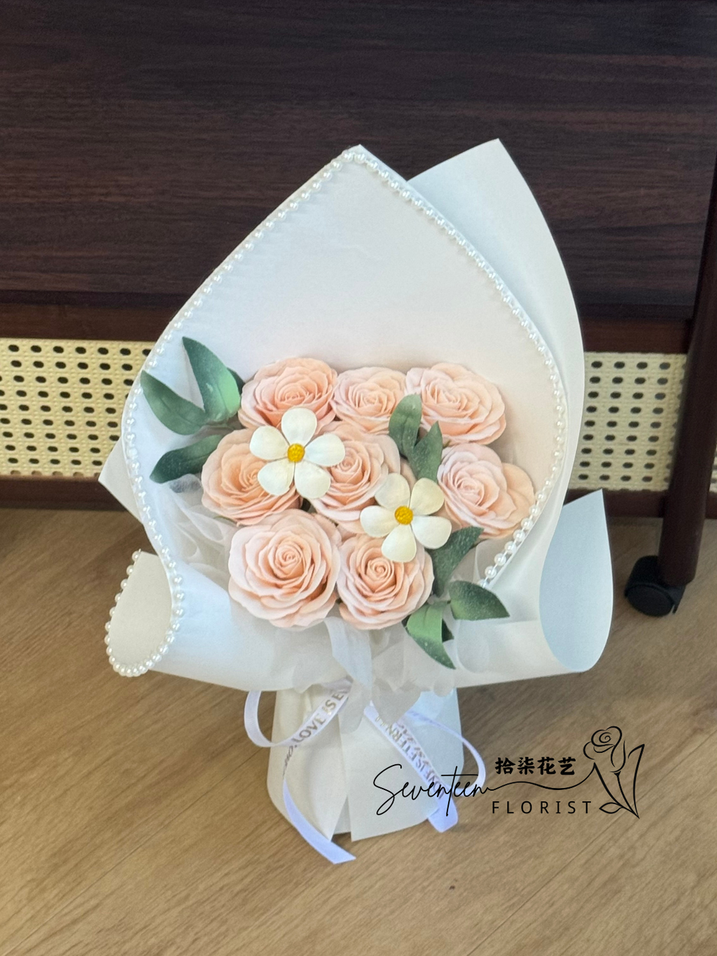 Champagne Elegance Soap Flower Bouquet